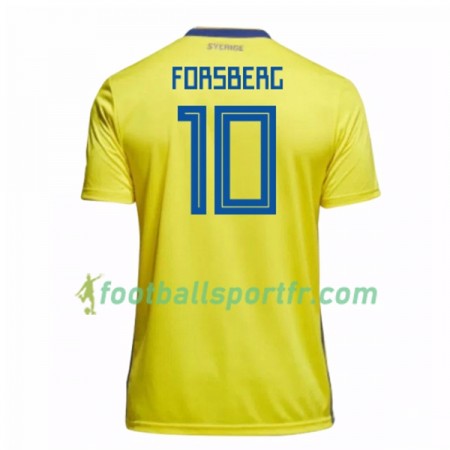 Tenue Suède Forsberg 10 Domicile Coupe du monde 2018 Maillot de Foot